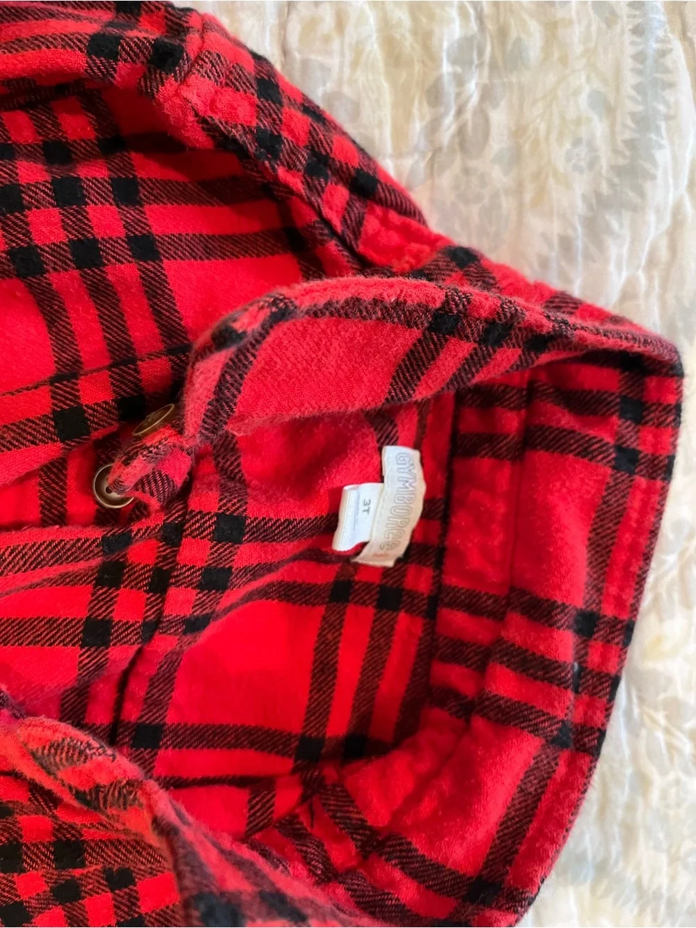 Gymboree Light Gray Corduroy and red and black flannel button down. Size 3t
